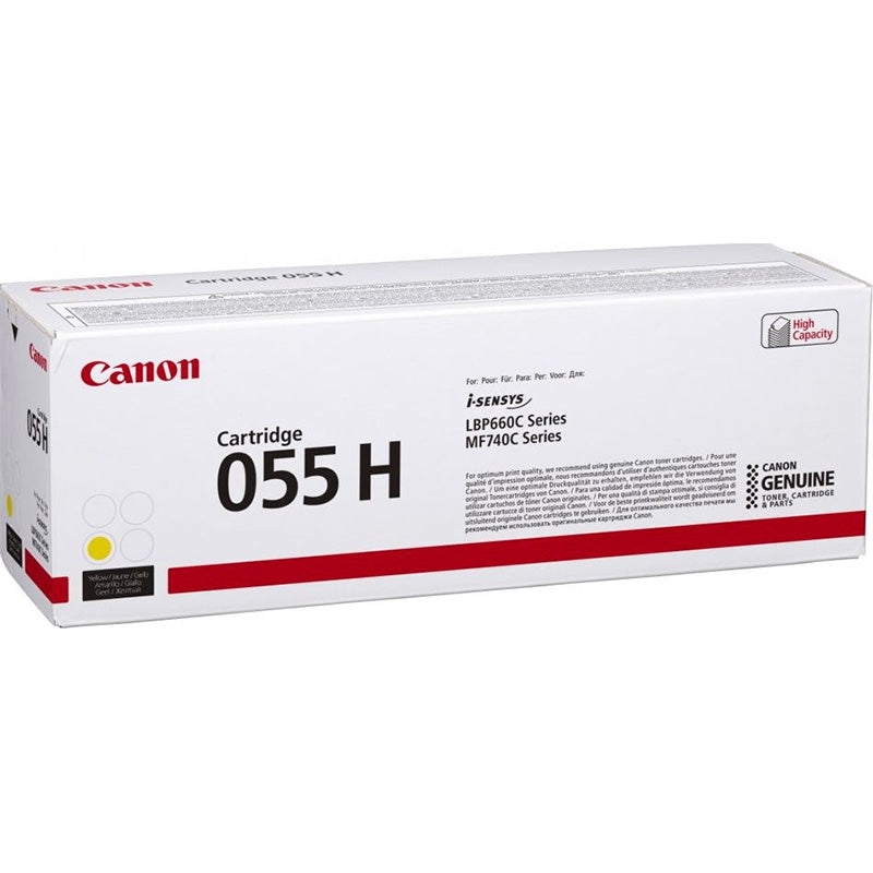 Canon 055HY Yellow High Capacity Toner Cartridge 5.9k pages - 3017C002 - NWT FM SOLUTIONS - YOUR CATERING WHOLESALER