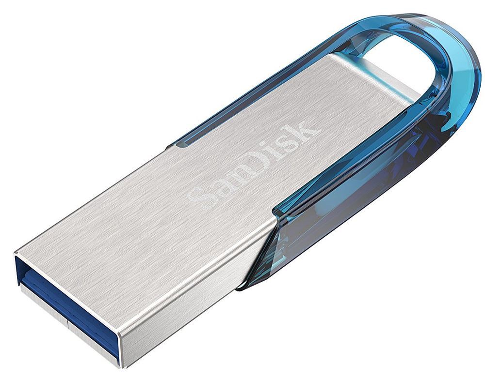 SanDisk 32GB Ultra Flair USB3.0 Tropical Blue Capless Flash Drive Up to 150Mbs Read Speed