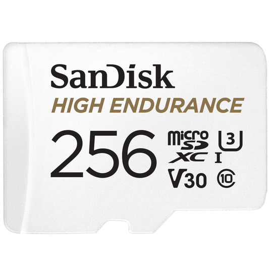 SanDisk High Endurance 256GB UHS-I Class 10 MicroSDHC Memory Card and Adapter - NWT FM SOLUTIONS - YOUR CATERING WHOLESALER