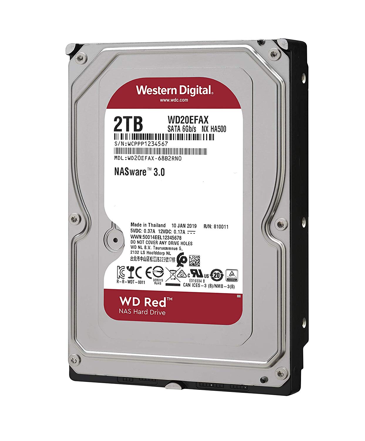 Western Digital Red 2TB 5400 RPM SATA 3.5 Inch Internal Hard Drive