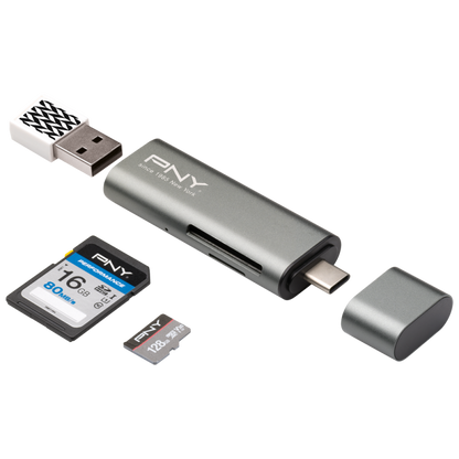 PNY USB-C Card Reader Adapter for SD Card and MicroSD - NWT FM SOLUTIONS - YOUR CATERING WHOLESALER