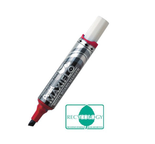 Pentel Maxiflo Whiteboard Marker Chisel Tip 1.5-6.2mm Line Red (Pack 12) - MWL6-BO - NWT FM SOLUTIONS - YOUR CATERING WHOLESALER