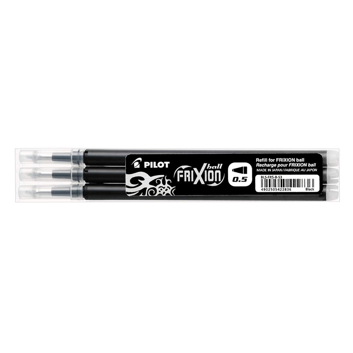 Pilot Refill for FriXion Ball/Clicker Pens 0.5mm Tip Black (Pack 3) - 77300301 - NWT FM SOLUTIONS - YOUR CATERING WHOLESALER