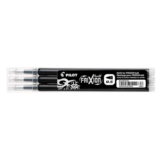 Pilot Refill for FriXion Ball/Clicker Pens 0.5mm Tip Black (Pack 3) - 77300301 - NWT FM SOLUTIONS - YOUR CATERING WHOLESALER