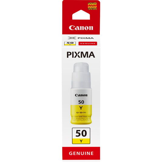 Canon GI-50Y Yellow Standard Capacity Ink Bottle 70 ml - 3405C001 - NWT FM SOLUTIONS - YOUR CATERING WHOLESALER