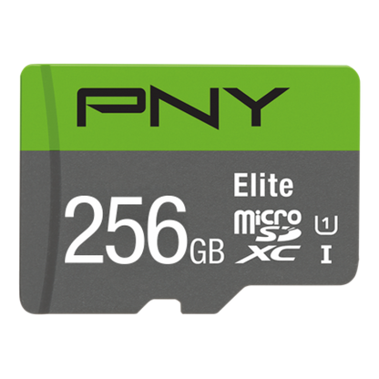 PNY 256GB Elite CL10 UHS1 MicroSDXC and Adapter - NWT FM SOLUTIONS - YOUR CATERING WHOLESALER