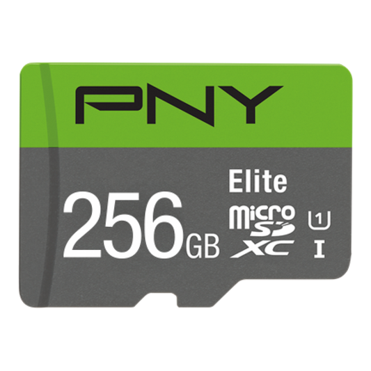 PNY 256GB Elite CL10 UHS1 MicroSDXC and Adapter - NWT FM SOLUTIONS - YOUR CATERING WHOLESALER