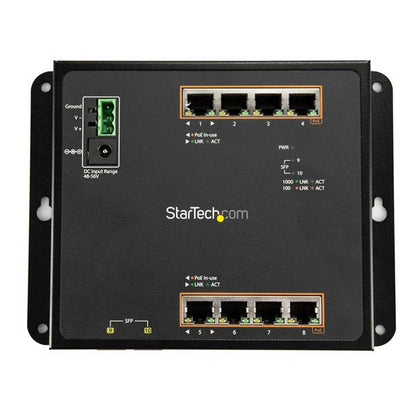 StarTech.com GbE Switch 8 Port PoE plus 2 SFP Ports