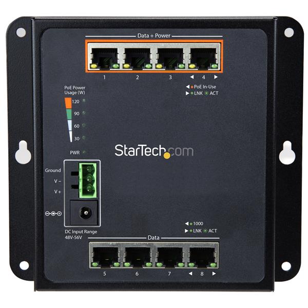 StarTech.com GbE Switch 8 Port 4 PoE Plus Managed