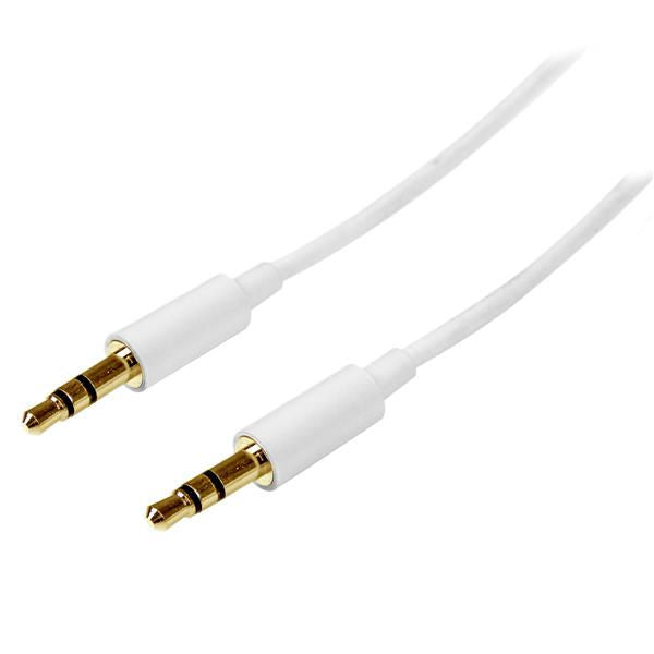 StarTech.com 2m White Slim 3.5mm Audio Cable MM - NWT FM SOLUTIONS - YOUR CATERING WHOLESALER