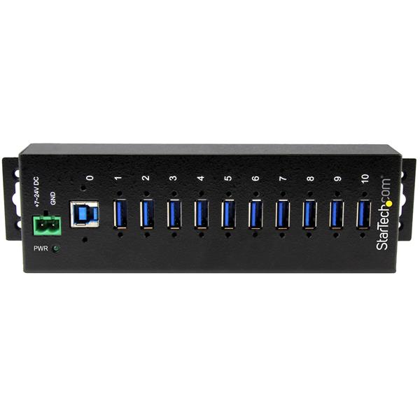 StarTech.com Rugged Metal 10 Port USB3.0 Hub DIN Rail