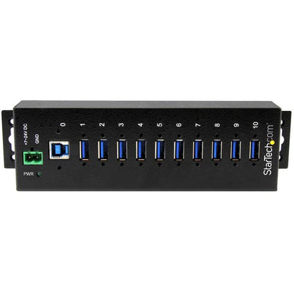 StarTech.com Rugged Metal 10 Port USB3.0 Hub DIN Rail