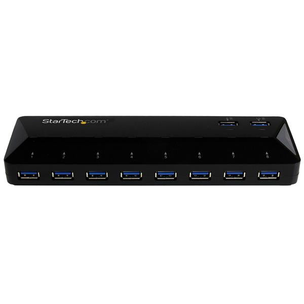 StarTech.com 10 Port USB 3.0 Hub with 2 x 1.5A Ports