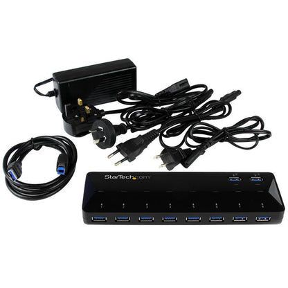 StarTech.com 10 Port USB 3.0 Hub with 2 x 1.5A Ports