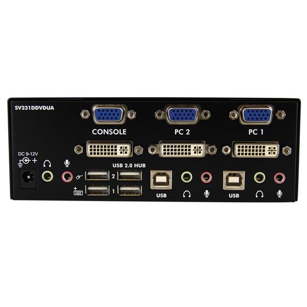 StarTech.com 2 Port DVI VGA Dual Monitor KVM Switch