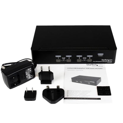 StarTech.com 4 Port USB DP KVM Switch with Audio