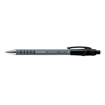 Paper Mate Flexgrip Ultra Retractable Ballpoint Pen 1.0mm Tip 0.5mm Line Black (Pack 5) - 2027751