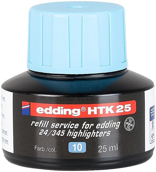 edding HTK 25 Bottled Refill Ink for Highlighter Pens 25ml Light Blue - 4-HTK25010 - NWT FM SOLUTIONS - YOUR CATERING WHOLESALER