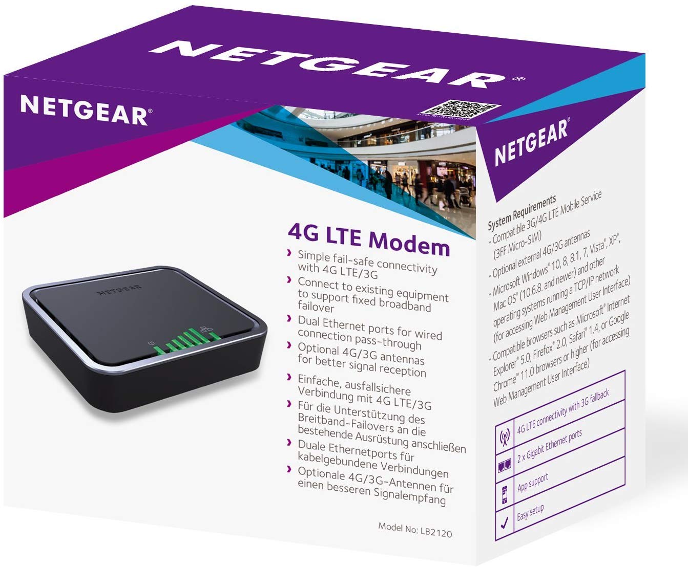 Netgear 4G LTE Ethernet 150 Mbps Wireless Modem