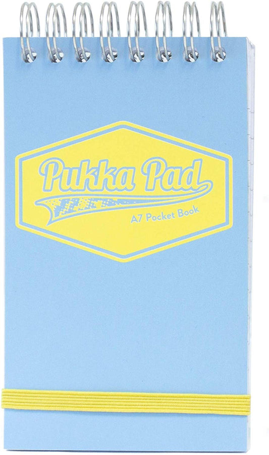 Pukka A7 Wirebound Card Cover Pocket Notebook Ruled 100 Pages Pastel Blue/Pink/Mint (Pack 6) - 8903-PST - NWT FM SOLUTIONS - YOUR CATERING WHOLESALER