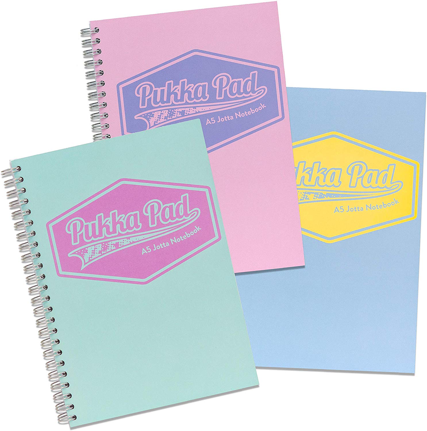 Pukka Pad Jotta A5 Wirebound Card Cover Notebook Ruled 200 Pages Pastel Blue/Pink/Mint (Pack 3) - 8629-PST - NWT FM SOLUTIONS - YOUR CATERING WHOLESALER