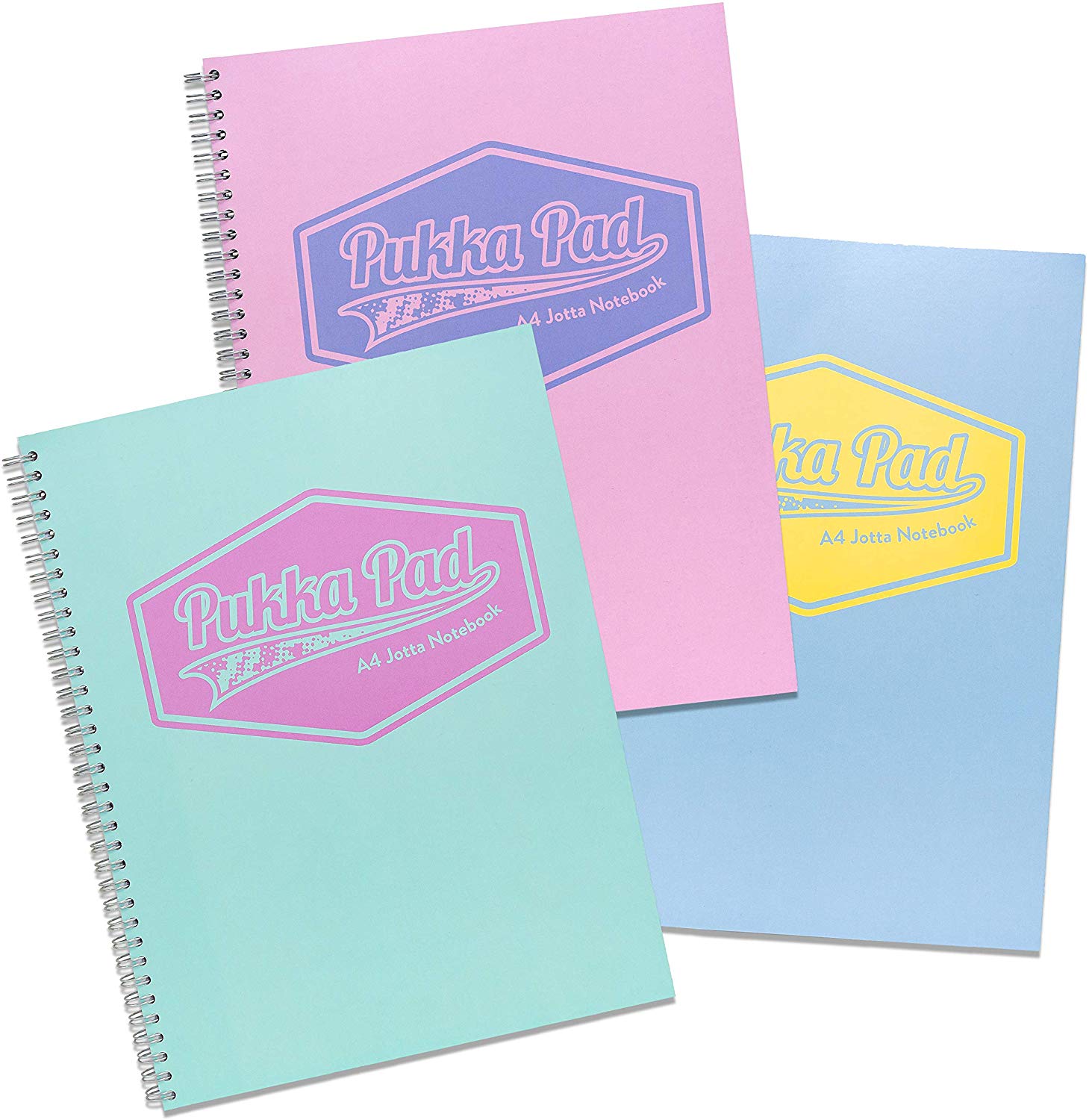 Pukka Pad Jotta A4 Wirebound Card Cover Notebook Ruled 200 Pages Pastel Blue/Pink/Mint (Pack 3) - 8628-PST - NWT FM SOLUTIONS - YOUR CATERING WHOLESALER