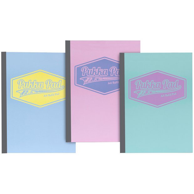 Pukka A4 Refill Pad Ruled 160 Pages Pastel Blue/Pink/Mint (Pack 3) - 8902-PST - NWT FM SOLUTIONS - YOUR CATERING WHOLESALER