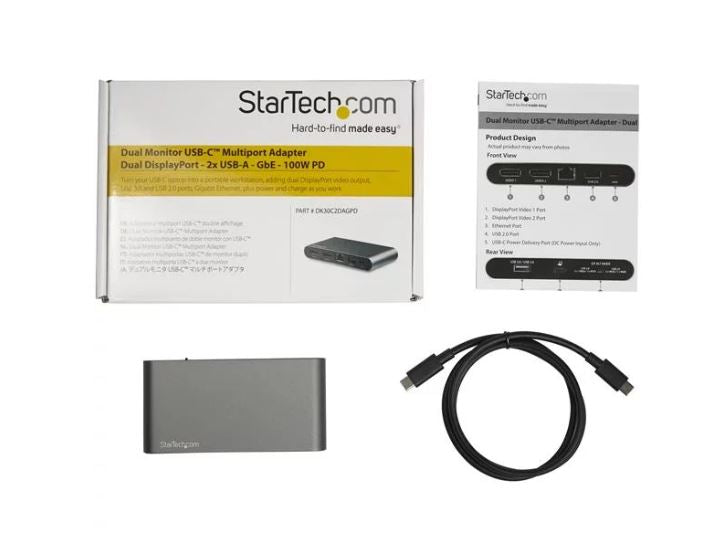 StarTech.com Dual USBC Multiport Adapter with DP 100W