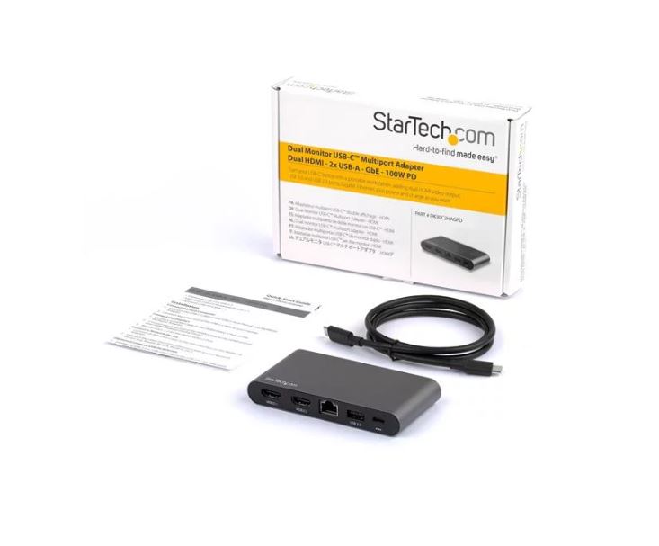 StarTech.com USBC Multiport Adapter Dual HDMI 100W PD