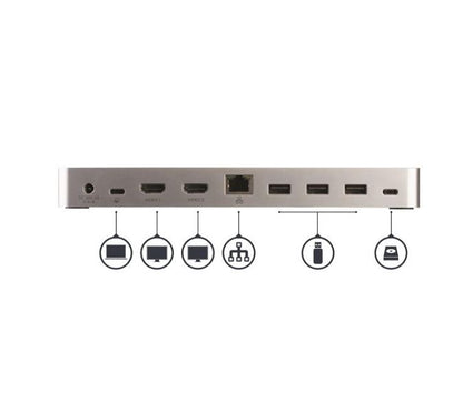 StarTech.com Windows Dual Monitor USB C Dock 60W PD