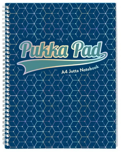 Pukka Pad Glee Jotta A4 Wirebound Card Cover Notebook Ruled 200 Pages Dark Blue (Pack 3) - 3007-GLE - NWT FM SOLUTIONS - YOUR CATERING WHOLESALER