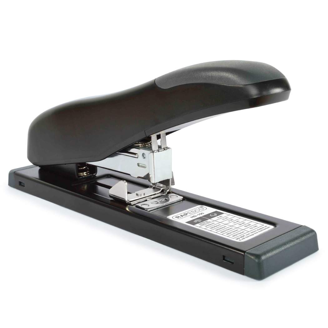 Rapesco Germ Savvy HD-100 Eco Stapler Heavy Duty Plastic 100 Sheet Black - 1276 - NWT FM SOLUTIONS - YOUR CATERING WHOLESALER