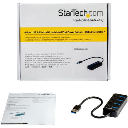 StarTech.com USB3 4 Port Hub with On and Off Switches