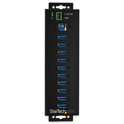 StarTech.com 10 Port USB3 Ind Hub with Power Adapter