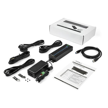 StarTech.com 10 Port USB3 Ind Hub with Power Adapter