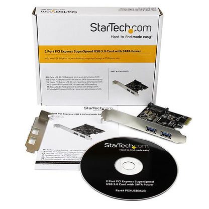 StarTech.com 2PT PCIe USB3 Controller Card SATA Power