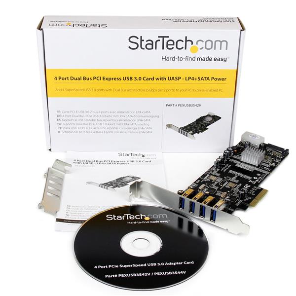 StarTech.com 4PT PCIe USB3 Card Adapter UASP SATA LP4
