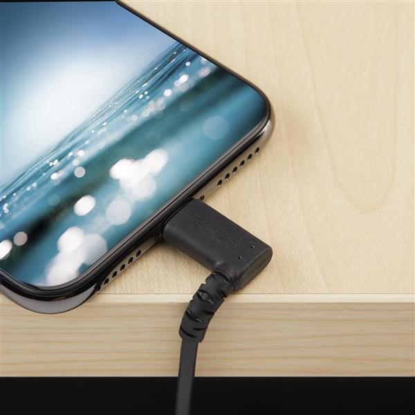 StarTech.com 1m Black Angled Lightning To USB Cable