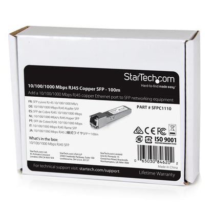 StarTech.com RJ45 GB Copper SFP 1000BaseT MiniGBIC