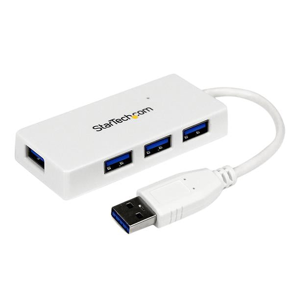 StarTech.com 4 Port SuperSpeed Mini USB 3.0 Hub White - NWT FM SOLUTIONS - YOUR CATERING WHOLESALER