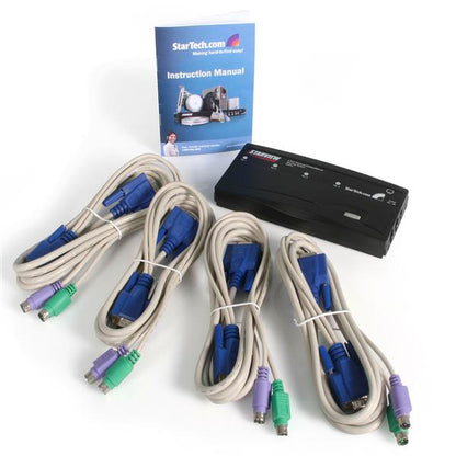 StarTech.com 4 Port PS2 KVM Switch Kit with Cables