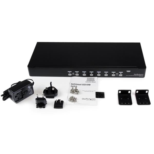 StarTech.com 8 Port 1U Rack Mount USB KVM Switch OSD