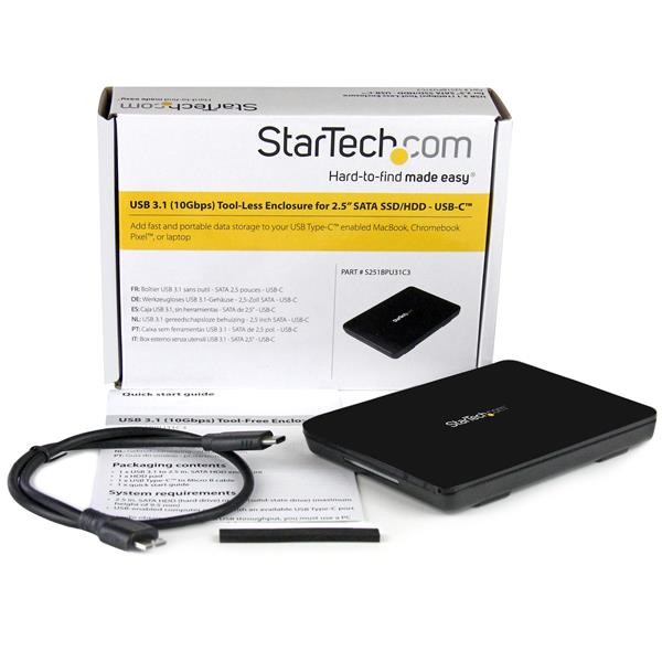 StarTech.com USB3.1 ToolFree Encl 2.5in SATA SSD HDD
