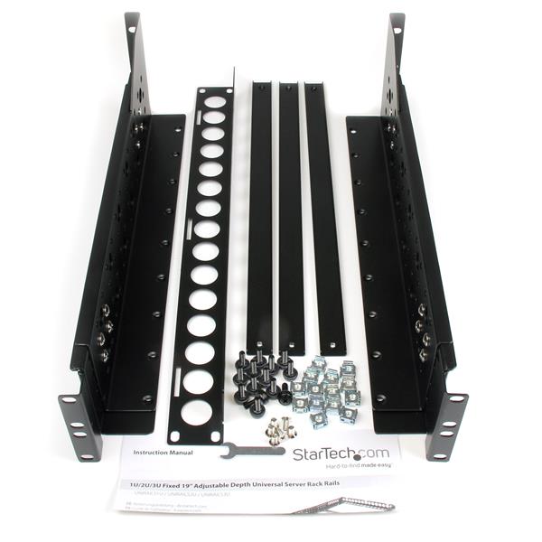StarTech.com 3U Fixed 19in Depth Universal Rack Rails