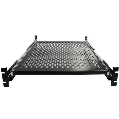 StarTech.com 19in Vented Adj Depth Sliding Rack Shelf