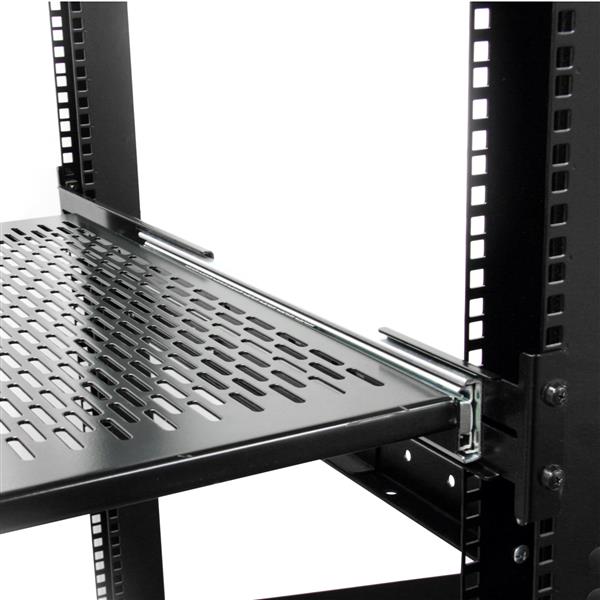 StarTech.com 19in Vented Adj Depth Sliding Rack Shelf