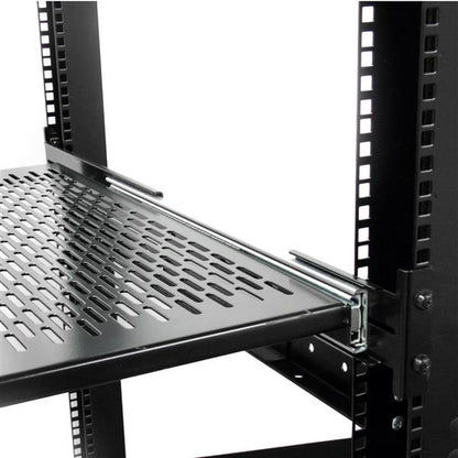 StarTech.com 19in Vented Adj Depth Sliding Rack Shelf