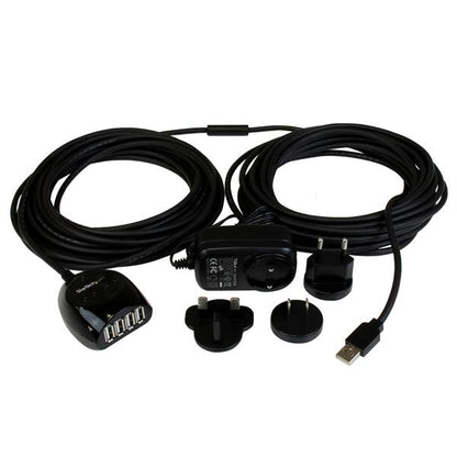 StarTech.com 15m USB 2.0 Active Cable with 4 Port Hub