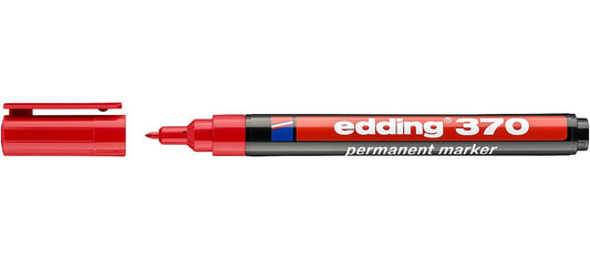 edding 370 Permanent Marker Bullet Tip 1mm Line Red (Pack 10) - 4-370002 - NWT FM SOLUTIONS - YOUR CATERING WHOLESALER