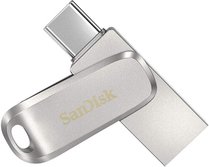 SanDisk Ultra Dual Drive Luxe 64GB USB A USB C Stainless Steel Flash Drive